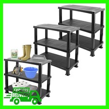 Black 3 Tier Plastic Shelving