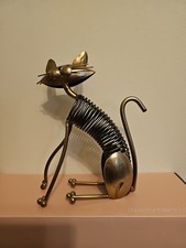 Brass Cat Sculpture Home Decor