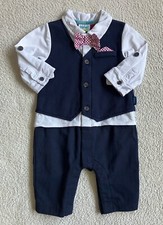 Ted Baker Baby Boy Blue Waistcoat Trousers All In One Suit Wedding 0-3 Month