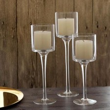 3pcs Tall Glass Large Candle