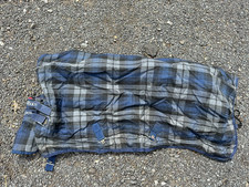 Bucas Celtic Power Med Horse TurnOut rug 5'6"/125cm Blue Tartan. 300g fill. 