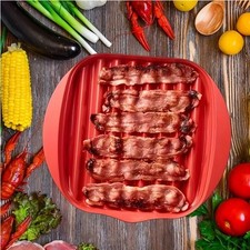 With Lid Microwave Bacon Pan
