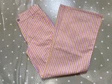 Miss Levi's Vintage 1970s Candy Stripe Jeans Size 6 - 8 Flare bell bottoms pink 
