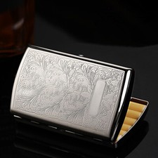 Vintage Flower Carving Cigarettes Case Storage Organizer For 12 Cigarettes