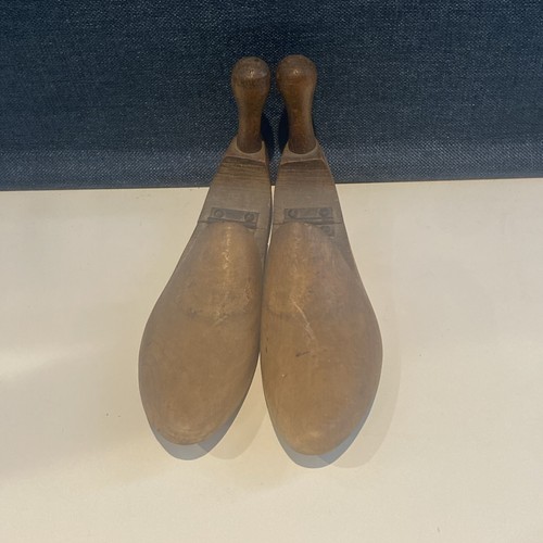 Antique wooden hinged shoe - antique,