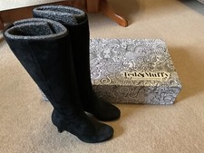 IMMACULATE BESPOKE “Luna” TED & MUFFY (Duo) BLACK SUEDE KNEE HIGH WINTER BOOTS 2