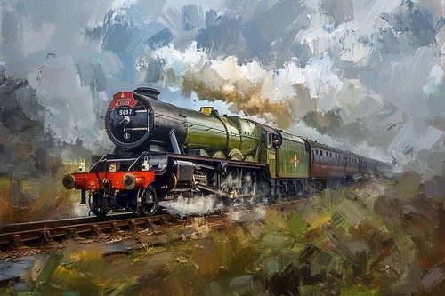 Steam train canvas picture - train,