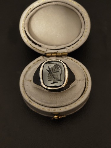 Vintage hematite intaglio - vintage,