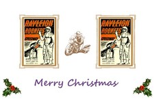 SPEEDWAY CHRISTMAS CARD. RAYLEIGH 1953 VINTAGE DESIGN FREE UK P&P