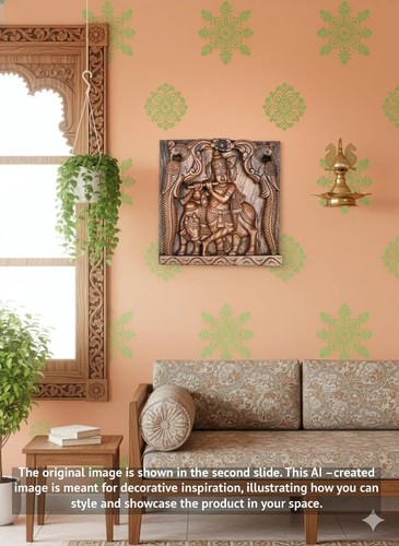 Hand carved wooden - wooden, krishna