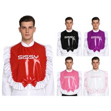 Men Sissy Glossy PU Fancy Bibs