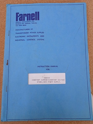 Farnell instruction manual - farnell,