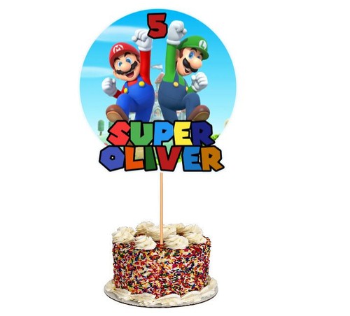 Personalised super mario cake - mario,
