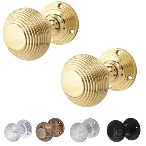 Beehive door knobs reeded - knobs,