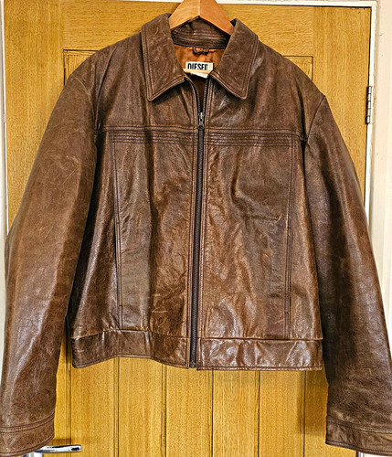 Diesel men brown leather - brown,