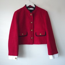 Zara Red Boucle Short Textured