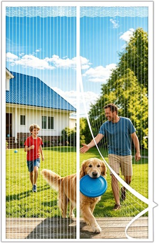 Fly screen door magnetic - magnetic, mesh