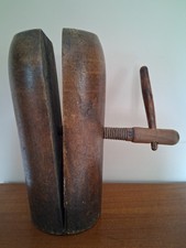 Antique Milliners Top Hat Stretcher, Block with wooden handle and jacking screw