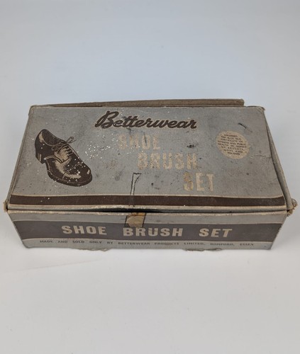 Vintage boxed shoe brush set - vintage,
