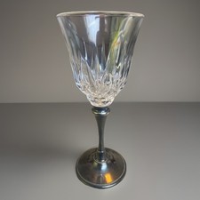 Unusual Crystal Wine Glass With Metal Stem Attractive Drinking Glass