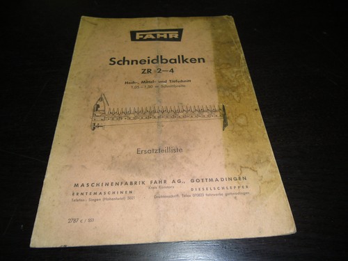 Parts catalog spare fahr - spare,