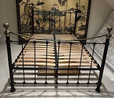 Black and brass 5ft bed - and,