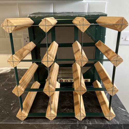 Vintage green metal and wood - and,