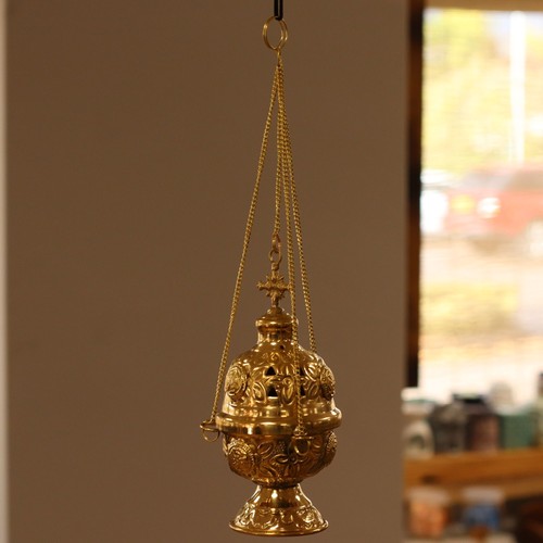 Hanging brass incense burner - hanging,