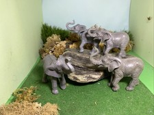 BRITAINS ZOO 1313 BABY ELEPHANT X4 PAINTED PLASTIC MADE IN ENGLAND