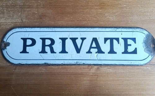 Vintage private enamel door - vintage,