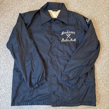 Men's Vintage Baseball Jacket Babe Ruth Navy Blue Size Medium
