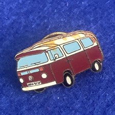 Iconic VW Camper Van Enamelled Metal Pin Badge - Slight Discolouration On Roof