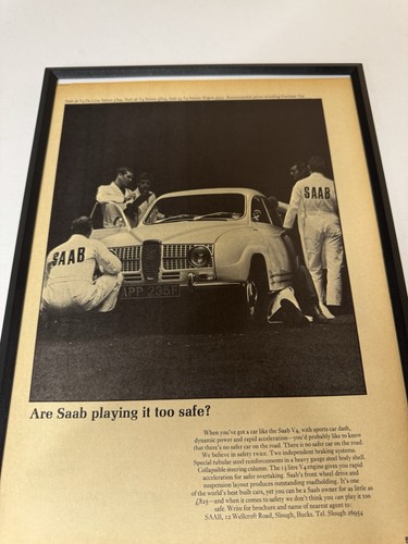 Framed original 1968 saab - original,