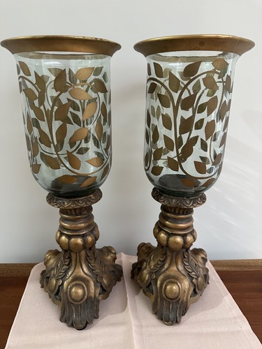 Two glass and resin leaves - glass,