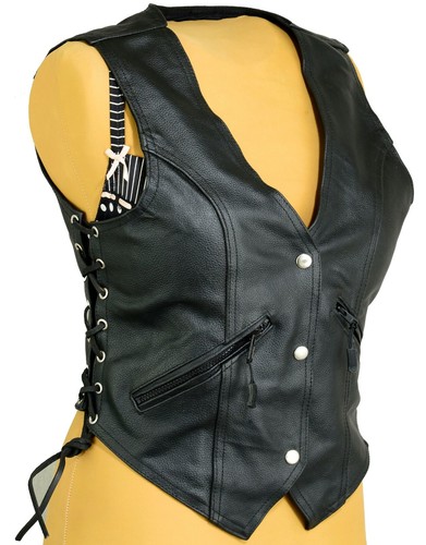 Womens leather waist coat - womens,