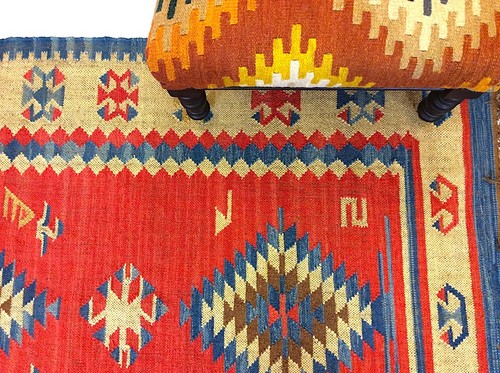 Red blue tribal nomadic - red,