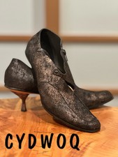 CYDWOQ “Ambient” Bronze/Black Leather Hand Sculpted Heels • Sz 37 • RETAIL: $370