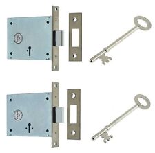 London Fire Brigade Lock FB1 FB2 Mortice Deadlock 3 Lever c/w 1 Key + Spare Keys