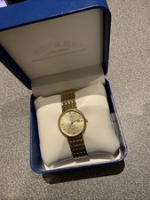 Rotary Elite Swiss Made Gold Plated Mens Watch Sapphire Crystal Boxed And Papers