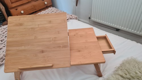 Bamboo wood folding lap bed - bamboo,