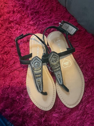 Brand new black beaded - black, sandles
