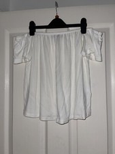 Primark White Bardot Ribbed