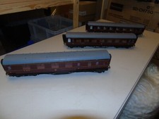 3  X EXLEY O GAUGE BR Ex LMS MAROON COACHES