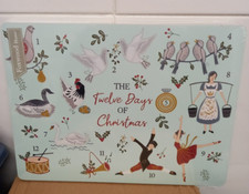 Nice Twelve Days Of Christmas style set of 4 place mats.Wipe clean.