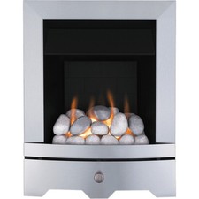 Valor Seattle Silver & black Slimline Hotbox Gas Fire 0595603