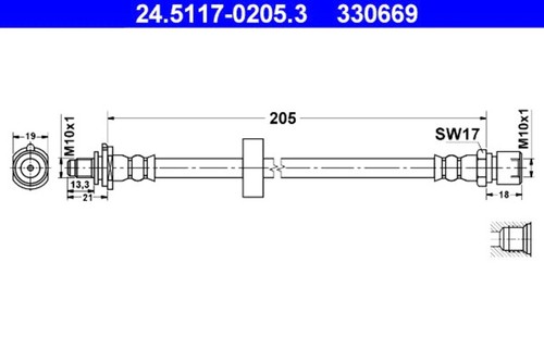 Brake hose ate fits saab - brake,