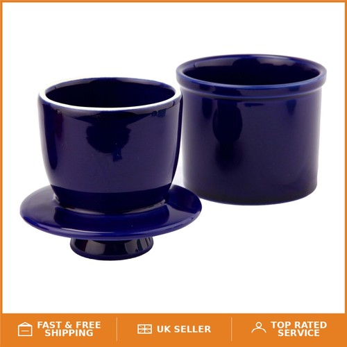 Stylish navy blue butter crock - blue,