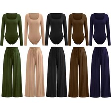 Womens Bodysuit Wide Leg