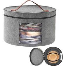 Large Round Hat Storage Box for Women Men Travel Organizer Case w/ Dustproof Lid