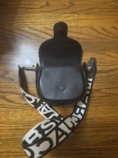 MARC JACOBS The Covered J Marc Saddle Bag, Magnetic Closure, Black, OS, Auth!